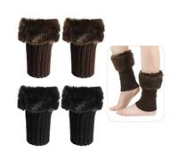 CVDYWDJIE 2 Paires De Chaussettes En Peluche Tricotées, Chauffe-Jambes Et Pieds, Accessoires Vestimentaires D'Automne Et D'Hiver, Chaussettes Chaudes Pour Femmes, Chaussettes Simples