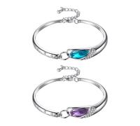 CVDYWDJIE 2 Pièces Bracelets en Diamant Sertis De Cristaux, Bracelets en Métal Simples, Bracelets Élés pour Femmes, Bracelets Réglables, Bijoux pour Femmes