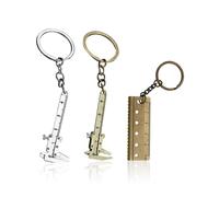 CVDYWDJIE 2 Porte-Clés Mini Étrier, 1 Porte-Clés Mini Règle, Porte-Clés en Métal, Breloque De Sac Créative, Accessoires pour Outils De Mesure