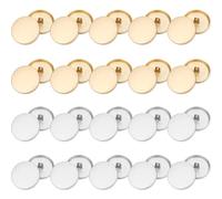 CVDYWDJIE 20 Boutons Ronds, Boutons en Métal, Boutons Simples Et Polyvalents, Remplacement De Boutons De Vêtements, Boutons De Couture (Or, Argent)