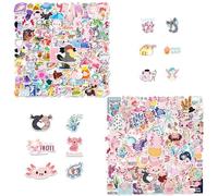CVDYWDJIE 200 Feuilles D'Autocollants Mignons, Autocollants De Dessin Animé Imperméables, Autocollants De Scrapbooking Axolotl, Autocollants pour Enfants Filles Garçons, Les Guitares