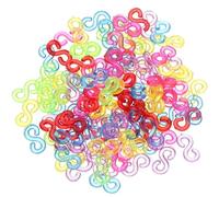 CVDYWDJIE 2000 Pièces Clips Transparents Colorés en Forme De S, Boucles De Bande Élastique en Forme De S, Accessoires De Bracelet Tressé Bricolage, Accessoires De Bijoux Tressés