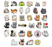 CVDYWDJIE 34 Pièces Fleurs De Chaussures De Chat, Boucles De Chaussures De Dessin Animé Mignon, Accessoires De Chaussures De Bricolage, Boucles De Chaussures Décoratives