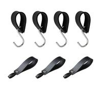 CVDYWDJIE 4 Crochets en Métal en Forme De S en Cuir Et 3 Boucles De Couverture en Cuir, Crochets Durables, Crochets Multifonctions, Patères, Crochets De Cuisine, Accessoires pour La Maison