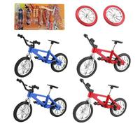 CVDYWDJIE 4 Pièces De Vélos, 2 Pièces De Roues De Vélo Et 4 Pièces De Planches À roulettes, Modèles De Mini-Vélos, Jouets pour Enfants, Jouets Créatifs du Bout des Doigts