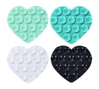 CVDYWDJIE 4 Pièces Ventouses pour Téléphone Portable en Forme De Coeur, Ventouses Double Face, Ventouses en Silicone, Ventouses De Fixation pour Téléphone Portable