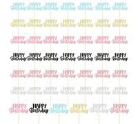 CVDYWDJIE 48 Pièces Inserts Joyeux Anniversaire, Décorations De Gâteaux d'anniversaire, Inserts pour Cupcakes, Décorations De Gâteaux De Fête d'anniversaire, Inserts Multicolore