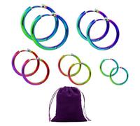 CVDYWDJIE 5 Paires De Boucles d'oreilles en Acier Inoxydable, 1 Sac De Rangement Violet, Créoles Colorées, Créoles, Créoles, Créoles en Acier Inoxydable pour Femme