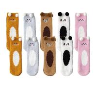 CVDYWDJIE 5 Paires De Chaussettes De Dessin Animé, Chaussettes En Velours Corail, Chaussettes Mignonnes, Chaussettes De Couchage, Chaussettes Confortables Et Douces, Chaussettes Pour Femmes