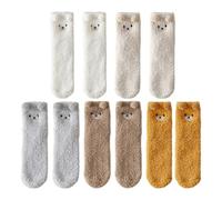 CVDYWDJIE 5 Paires De Chaussettes Moelleuses Multicolores, Chaussettes De Couchage Douces Pour Enfants, Chaussettes En Fourrure Pour Filles, Chaussettes Mignonnes Pour Filles