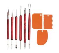 CVDYWDJIE 6 Outils De Sculpture avec Manche en Bois Et 3 Grattoirs De Sculpture en Argile, Accessoires en Argile pour Bricolage, Outils D'Artisanat, Outils De Sculpture en Poterie