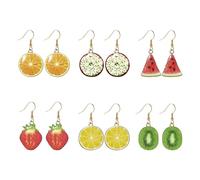 CVDYWDJIE 6 Paires De Boucles d'oreilles Fruits, Boucles d'oreilles Créatives, Boucles d'oreilles Mignonnes, Boucles d'oreilles pour Femmes, Boucles d'oreilles Mignonnes, Accessoires Vestimentaires