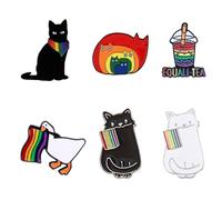 CVDYWDJIE 6Pcs Broches d'ours De Dessin Animé Colorées, Épinglettes De Fierté Arc-en-Ciel, Badges en Métal pour Femmes, Épinglettes Drôles, Broches De Décoration De Vêtements