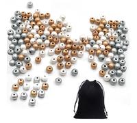 CVDYWDJIE 800 Perles en Bois Et 1 Pochette en Velours Noir, Perles en Bois avec Trous, Bois Simple Et Élé, Bijoux DIY Faits Main, Accessoires De Fabrication De Bijoux