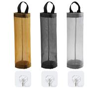 CVDYWDJIE Bac De Rangement De Sac Poubelle 3 Pièces, 3 Crochets, Sac Suspendu De Rangement De Cuisine, Support De Rangement Mural, Organisateur De Sac Poubelle Réutilisable