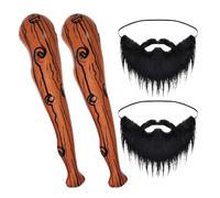 CVDYWDJIE Battes De Baseball Gonflables 2 Pièces, Moustaches Artificielles 2 Pièces, Jouets pour Enfants, Accessoires Gonflables d'homme des Cavernes, Accessoires De Jeu De Rôle, Décorations De Fête