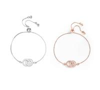 CVDYWDJIE Bracelets Circulaires 2 Pièces, Bracelets Réglables, Bracelets Simples Créatifs, Bracelets Cloutés en Strass, Bracelets pour Femmes