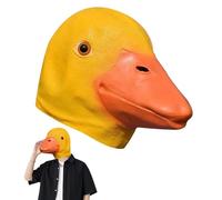 CVDYWDJIE Cagoule Tête De Canard 1 Pièce, Couverture De Masque De Canard Jaune, Capuche en Latex Souple, Masque d'animal Drôle, Accessoires De Décoration De Fête De Vacances