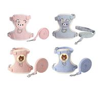 CVDYWDJIE Harnais De Lapin 4 Pièces, Laisse Réglable pour Animaux De Compagnie, Gilet Mignon, Laisse De Lapin, Accessoires De Lapin Amusants