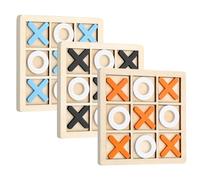CVDYWDJIE Jouet Tic-Tac-Toe 3 Pièces, Jouet D'Échiquier en Bois, Jouet De Table Classique, Jeux Interactifs, Jouets Éducatifs pour Enfants