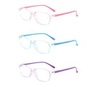 CVDYWDJIE Lot De 3 Lunettes Pour Enfants, Lunettes Unies Simples, Lunettes De Lecture, Lunettes De Mode Pour Garçons Et Filles, Lunettes De Jeu Informatiques Résistantes À La Lumière