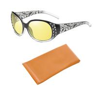 CVDYWDJIE Lunettes De Soleil 1 Pièce, Étui À Lunettes 1 Pièce, Lunettes De Soleil Polarisées Rétro Mode, Lunettes Diamant, Unisexe, Lunettes De Conduite De Nuit