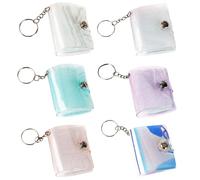 CVDYWDJIE Mini Album Photo 6 Pièces, Petit Album Photo avec Porte-Clés, Porte-Clés Photo, Album Photo À Clipser, Album Photo Portable