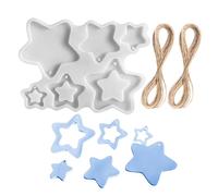 CVDYWDJIE Moule À Pendentif Étoile 1 Pièce Et 2 Rouleaux De Ficelle, Moule À Pendentif Décoratif DIY, Moule en Silicone, Moule en Plâtre, Moule Artisanal DIY