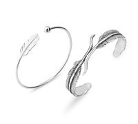 CVDYWDJIE Pack De 2 Bracelets avec Éléments Ressorts, Bracelets Ouverts Réglables, Bracelets Rétro Personnalisés, Bracelets Simples, Bracelets Femme