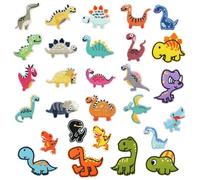 CVDYWDJIE Patch de Broderie de Dinosaures 28 Pièces - Décorations Mignonnes et Patch de Réparation de Vêtements pour Enfants