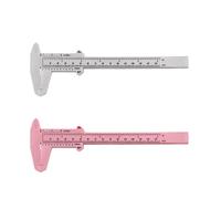 CVDYWDJIE Pied À Coulisse en Plastique À Double Échelle, Outils De Mesure, Règle D'Étudiant, Mini Règle De Mesure (Blanc, Rose), 2 Pièces