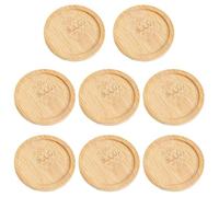 CVDYWDJIE Plateau Rond En Bambou De 8 Pièces, Pour Tasses, Bougies, Petites Plantes Et Décoration, Marron Clair, Rond, Bambou