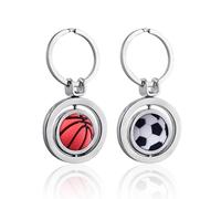 CVDYWDJIE Porte-Clés Boule Rotative 2 Pièces, Porte-Clés Créatifs Personnalisés, Porte-Clés Commémoratifs De Jeux De Sport, Porte-Clés De Fans