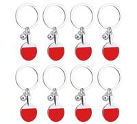 CVDYWDJIE Porte-Clés De Tennis De Table 8 Pièces, Porte-Clés en Métal Simulé, Porte-Clés D'Éléments Sportifs, Porte-Clés Créatifs, Porte-Clés Décoratifs