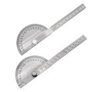 CVDYWDJIE Rapporteur en Acier Inoxydable 2 Pièces, Rapporteur Multifonctionnel, Couteau Rotatif pour Peinture, Rapporteur en Métal, Rapporteur 0-180