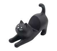 CVDYWDJIE Support De Téléphone Portable 1 Pièce, Support De Chat Noir, Support De Bureau Créatif, Ornement De Bureau De Chat Mignon, Support en Résine, Accessoires De Téléphone Portable
