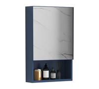 CVERTHAF Armoire à Pharmacie Murale avec Miroir et étagères de Rangement, Bleu, 40 x 65 x 11 cm