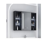 CVERTHAF Armoire de Salle de Bain avec Miroir Mural, Armoire à Pharmacie, Miroir Mural avec Rangement, pour Salle de Bain et Salon (A, B) (Gris B, Largeur 80 cm)