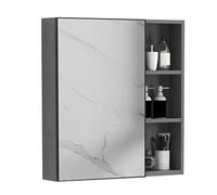CVERTHAF Armoire de Salle de Bain Moderne en Alliage d'aluminium avec Miroir rectangulaire pour Chambre à Coucher, Salon et Toilettes. Dimensions : 80 x 11 x 65 cm.