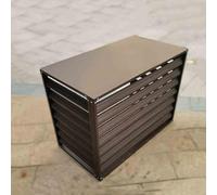 CVERTHAF Brise-Vue décoratif pour climatiseur en Aluminium, Protection pour climatiseur extérieur, Support de Poubelle, Grille de Protection pour condenseur extérieur (Marron, 110 x 60 x 80 cm)