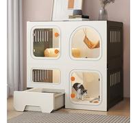 CVERTHAF Cage pour Chat avec Portes, Maisons pour Chats d'intérieur, Parc pour Chat avec bac à litière, Forte capacité de Charge, Facile à Nettoyer et à Installer (Couleur : Paquet 2, Taille : B-71x4