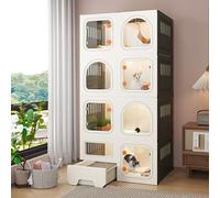 CVERTHAF Cage pour Chat avec Portes, Maisons pour Chats d'intérieur, Parc pour Chat avec bac à litière, Forte capacité de Charge, Facile à Nettoyer et à Installer (Couleur : Paquet 1, Taille : 71 x 4