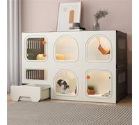 CVERTHAF Cage pour Chat avec Portes, Maisons pour Chats d'intérieur, Parc pour Chat avec bac à litière, Forte capacité de Charge, Facile à Nettoyer et à Installer (Couleur : Paquet 1, Taille : B-106x