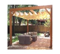 CVERTHAF Store ondulé, Voile d'ombrage rétractable sur Mesure, pergola, Respirant, filtrant la lumière, avec Rail Coulissant, Voile d'ombrage rétractable à Corde coulissante (l 1,5 x L 4 m/l 4,92 x