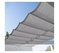 CVERTHAF Voile d'ombrage rétractable ondulée, Store Enrouleur Coulissant en U pour extérieur, Toile de Toit en PEHD, Protection UV et Solaire, auvent de terrasse de Jardin extérieur (l 1,3 x L 7 m /