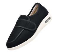 CVFOMBN Aîné Chaussures de diabète de Largeur Large,Memory Foam Adjustable Walking for Elderly Arthritis Edema Swollen Feet Thumb Valgus Bunionsblack-42