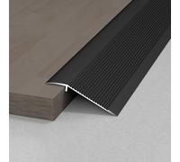 CVFOMBN Barre de seuil de Transition en Aluminium pour Plancher, comble l'écart de Hauteur de 1 à 4 cm pour rampes de Porte, Dalles, Lames stratifiées, 2 pièces,Noir,10.2×100 cm
