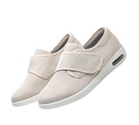 CVFOMBN Chaussons Diabétiques Homme avec Scratch Pantoufles,Chaussure de santé pour Femmes et Hommes idéale comme de rééducation.Beige,45