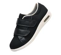 CVFOMBN Chaussures De Marche Larges pour Hommes,Chaussures diabétiques Extra-Larges pour Hommes Pantoufles orthopédiques.Black,45
