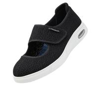 CVFOMBN Chaussures Diabétiques Chaussons Orthopédiques,Memory Foam Adjustable Walking for Elderly Arthritis Edema Swollen Feet Thumb Valgus Bunions.Black,41